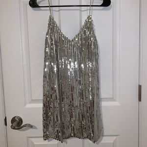 Princess polly Silver Sequin Dress